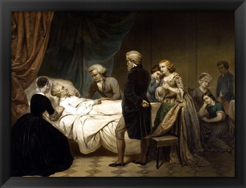 Framed President George Washington on his Deathbed Print