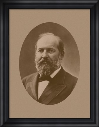 Framed President James Garfield Print