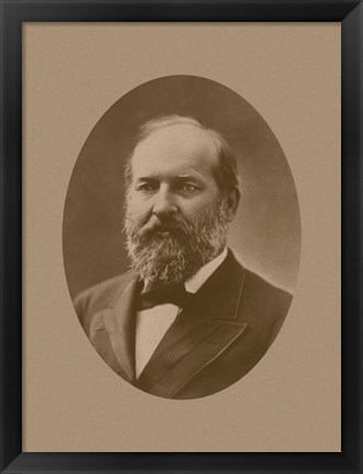 Framed President James Garfield Print