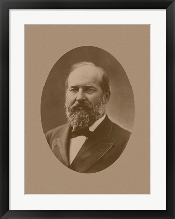 Framed President James Garfield Print