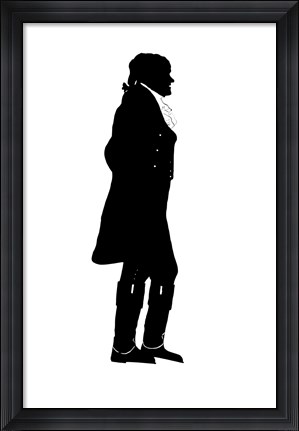 Framed Silhouette of President Thomas Jefferson Print