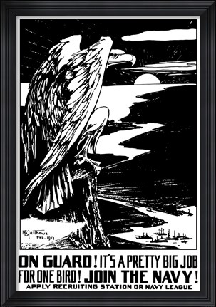 Framed On Guard - Eagle Print