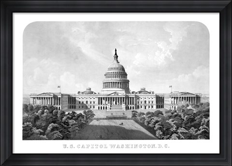 Framed United States Capitol Building Print