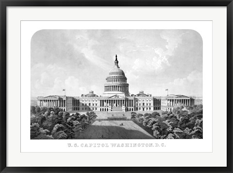 Framed United States Capitol Building Print