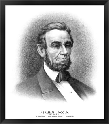 Framed President Abraham Lincoln Print