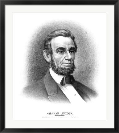 Framed President Abraham Lincoln Print