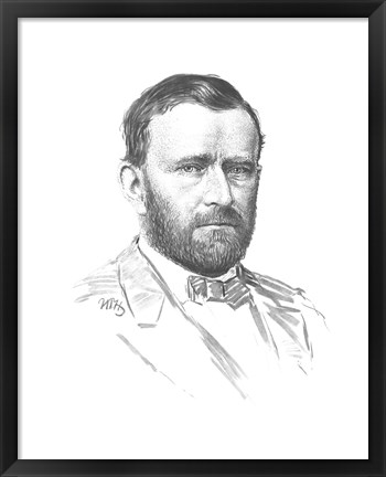 Framed General Ulysses S Grant (vitage Civil War portrait) Print