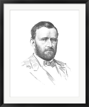 Framed General Ulysses S Grant (vitage Civil War portrait) Print