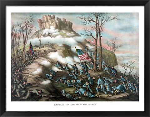 Framed Battle of Lookout Mountain Print