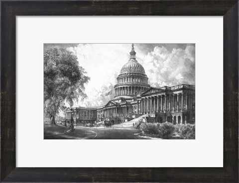 Framed US Capitol Building (digitally restored) Print