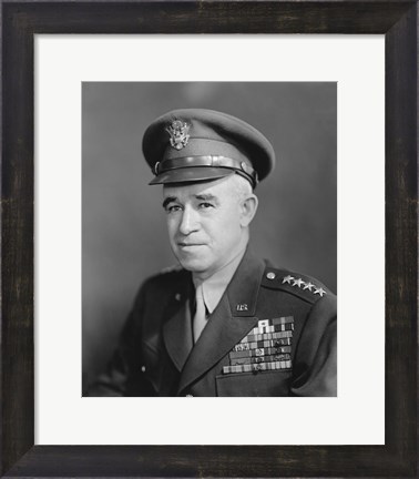 Framed Four Star General Omar Bradley (WWII) Print