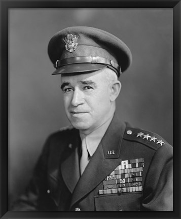 Framed Four Star General Omar Bradley (WWII) Print