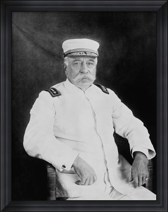 Framed Admiral George Dewey (black &amp; white) Print