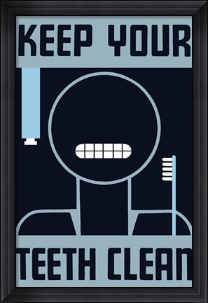 Framed Keep Your Teeth Clean Print