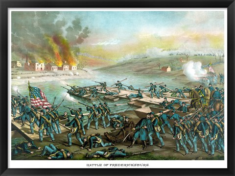 Framed Battle of Fredericksburg Print