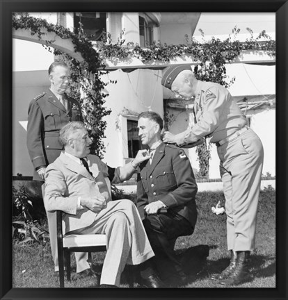 Framed President Franklin Roosevelt Presenting the Medal of Honor Print