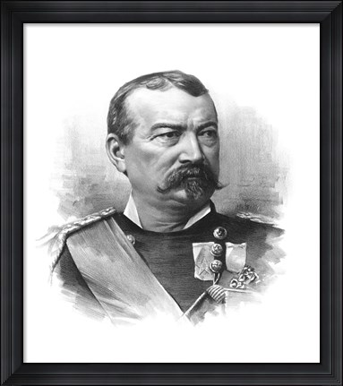 Framed General Philip Sheridan (black &amp; white portrait) Print
