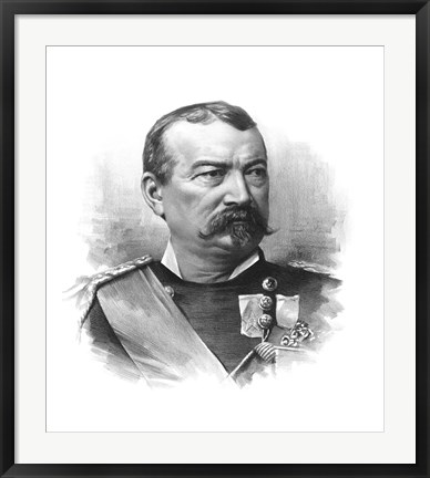 Framed General Philip Sheridan (black &amp; white portrait) Print