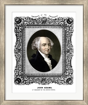 Framed President John Adams (color portrait) Print