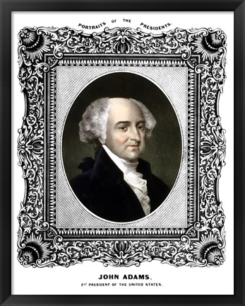 Framed President John Adams (color portrait) Print