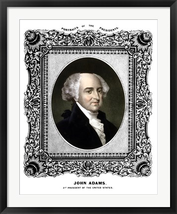 Framed President John Adams (color portrait) Print
