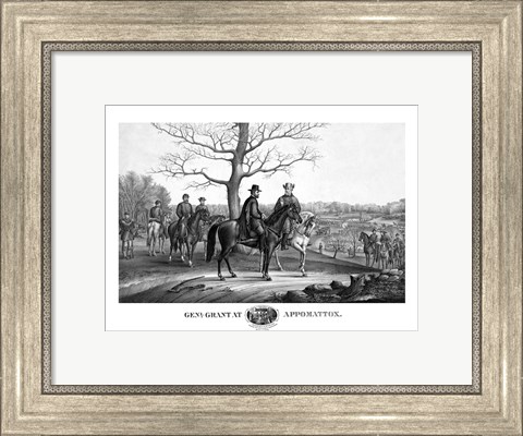 Framed Generals Robert E Lee and Ulysses S Grant Print