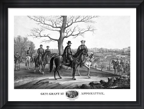 Framed Generals Robert E Lee and Ulysses S Grant Print