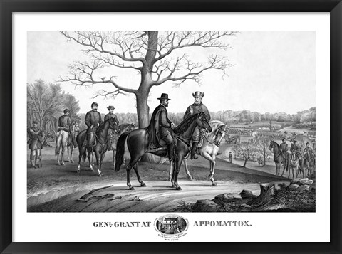 Framed Generals Robert E Lee and Ulysses S Grant Print