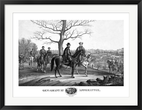 Framed Generals Robert E Lee and Ulysses S Grant Print