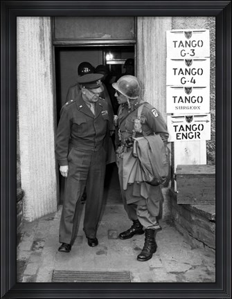 Framed Generals Eisenhower and Ridgway (WWII) Print