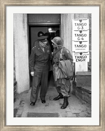 Framed Generals Eisenhower and Ridgway (WWII) Print