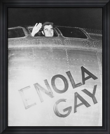 Framed Colonel Paul Tibbets on the Enola Gay Print