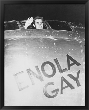 Framed Colonel Paul Tibbets on the Enola Gay Print