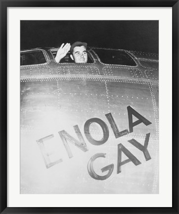 Framed Colonel Paul Tibbets on the Enola Gay Print