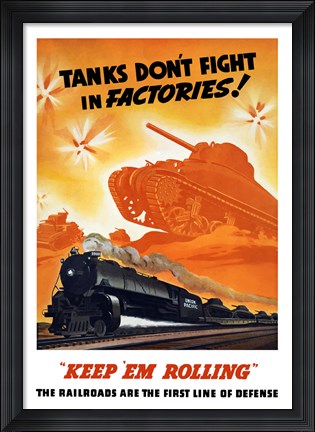 Framed Tanks Don&#39;t fight in Factories! Print