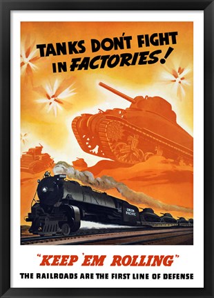 Framed Tanks Don&#39;t fight in Factories! Print