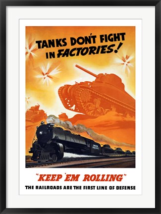 Framed Tanks Don&#39;t fight in Factories! Print