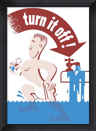 Framed Turn It Off Print