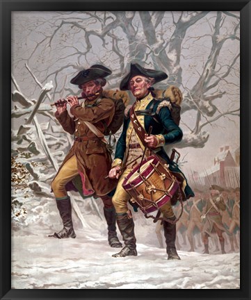 Framed Two American Minutemen Print