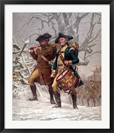 Framed Two American Minutemen Print