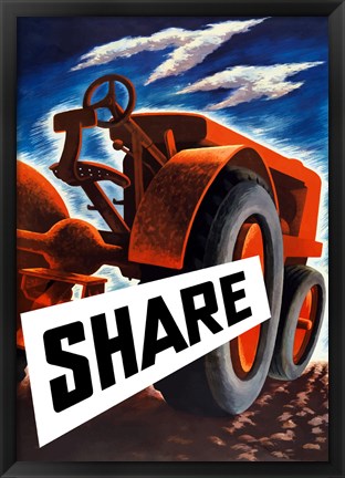 Framed Share (tractor) Print