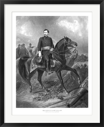 Framed Union General George McClellan on Horseback Print