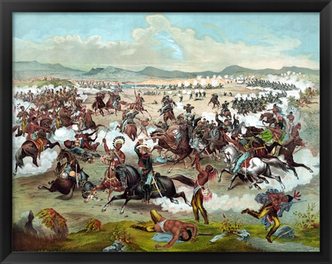 Framed Battle of Little Bighorn Print