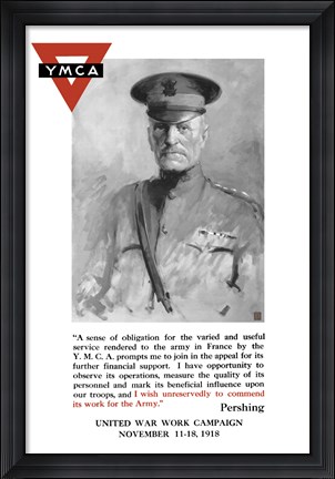 Framed General John Pershing, YMCA Print