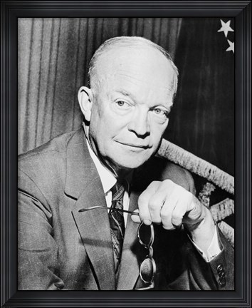 Framed Dwight Eisenhower with Glasses Print