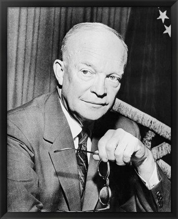 Framed Dwight Eisenhower with Glasses Print