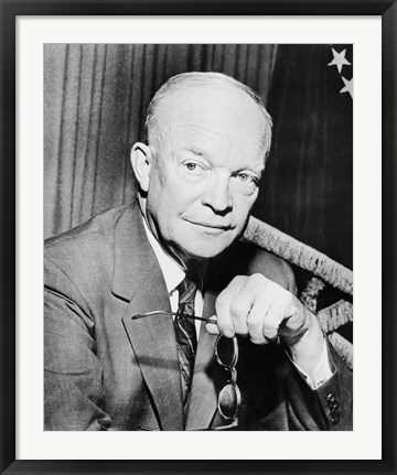 Framed Dwight Eisenhower with Glasses Print