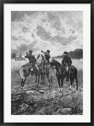 Framed Three Civil War Soldiers onHorseback Print