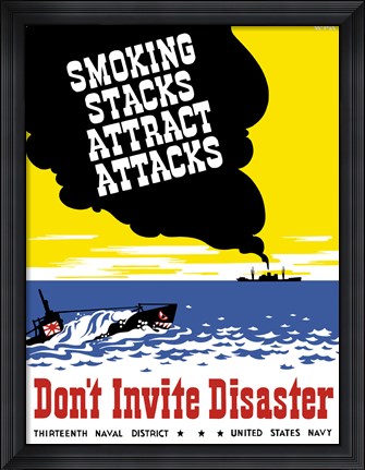 Framed Smoking Stacks Attract Attacks Print