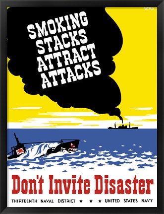 Framed Smoking Stacks Attract Attacks Print